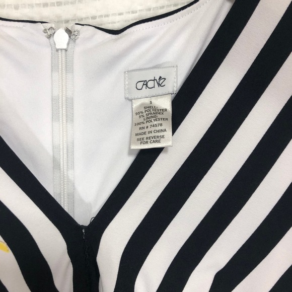 Dress Sheath Striped Floral Sleeveless Party Cocktail Dress Cache‎ Size S - Picture 3 of 7